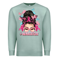 Seafoam Warrior Cancer messy bun Cancer Awareness Premium Sweatshirt - HowdyJamesFarm