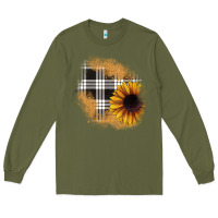 Army Green sunflower christmas patch Long Sleeve Tee - JahusDesignShop