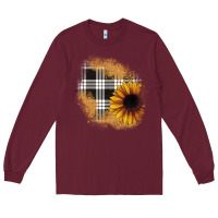 Burgundy sunflower christmas patch Long Sleeve Tee - JahusDesignShop