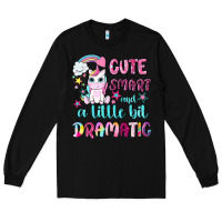 Black cute smart and a little bit dramatic with unicorn Long Sleeve Tee - NancyCooperArtShop