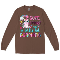 Chestnut cute smart and a little bit dramatic with unicorn Long Sleeve Tee - NancyCooperArtShop