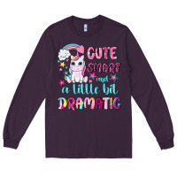 Plum cute smart and a little bit dramatic with unicorn Long Sleeve Tee - NancyCooperArtShop
