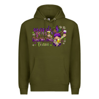 Army Green Mardi Gras drinking team with gnome Premium Hoodie - HowdyJamesFarm