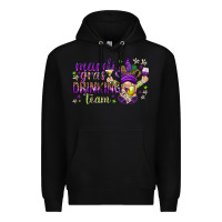 Black Mardi Gras drinking team with gnome Premium Hoodie - HowdyJamesFarm