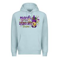 Blue Mist Mardi Gras drinking team with gnome Premium Hoodie - HowdyJamesFarm