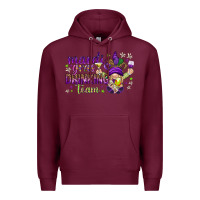 Burgundy Mardi Gras drinking team with gnome Premium Hoodie - HowdyJamesFarm