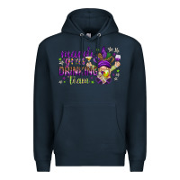 Navy Mardi Gras drinking team with gnome Premium Hoodie - HowdyJamesFarm