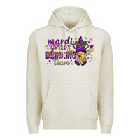 Oatmeal Heather Mardi Gras drinking team with gnome Premium Hoodie - HowdyJamesFarm