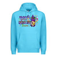 Ocean Blue Mardi Gras drinking team with gnome Premium Hoodie - HowdyJamesFarm