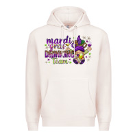 Pale Pink Mardi Gras drinking team with gnome Premium Hoodie - HowdyJamesFarm