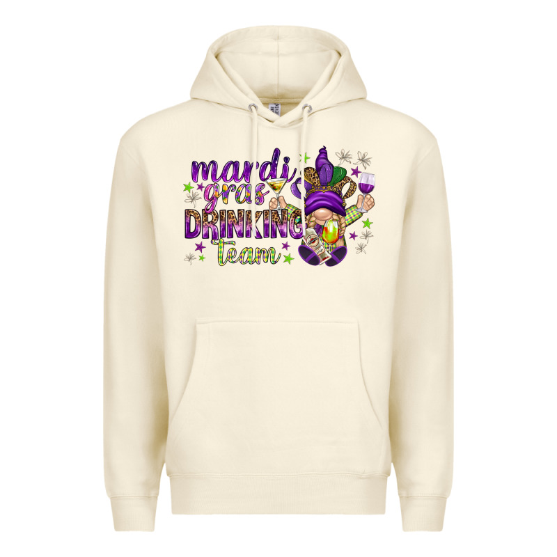 Mardi Gras Drinking Team With Gnome Premium Hoodie by HowdyJamesFarm | Teevron
