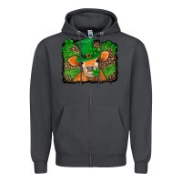 Smoke st patricks orange cow with leopard background Zipper Hoodie - Jasminsmagicworld