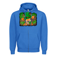 True Royal st patricks orange cow with leopard background Zipper Hoodie - Jasminsmagicworld