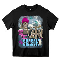 Black Winter tis the season skeleton Heavy Core Tee - FaDigitalArtStudio