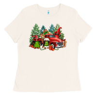 Bone merry christmas truck afro gnomies Ladies Tee - FaDigitalArtStudio