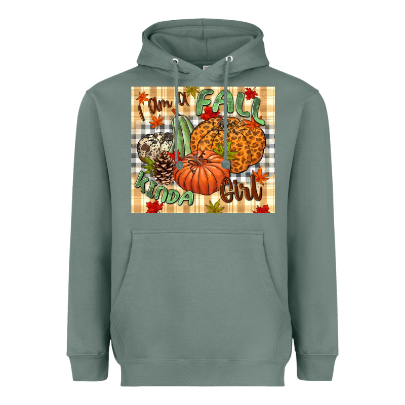 I Am A Fall Kinda Girl Pumpkin Fall Heavyweight Hoodie by NancyCooperArtShop | Teevron