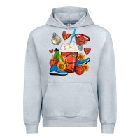 Heather Grey Basketball Frappe Coffee Urban Hoodie - FaDigitalArtStudio