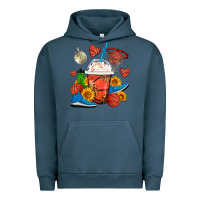 Pigment Midnight Navy Basketball Frappe Coffee Urban Hoodie - FaDigitalArtStudio