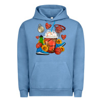 Pigment Pebble Blue Basketball Frappe Coffee Urban Hoodie - FaDigitalArtStudio