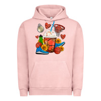 Pigment Salmon Basketball Frappe Coffee Urban Hoodie - FaDigitalArtStudio