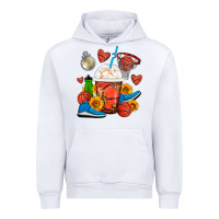 White Basketball Frappe Coffee Urban Hoodie - FaDigitalArtStudio