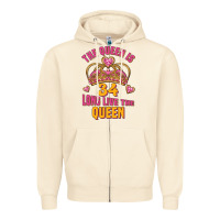 Sandshell the queen is 34 long live the queen Zipper Hoodie - Jasminsmagicworld