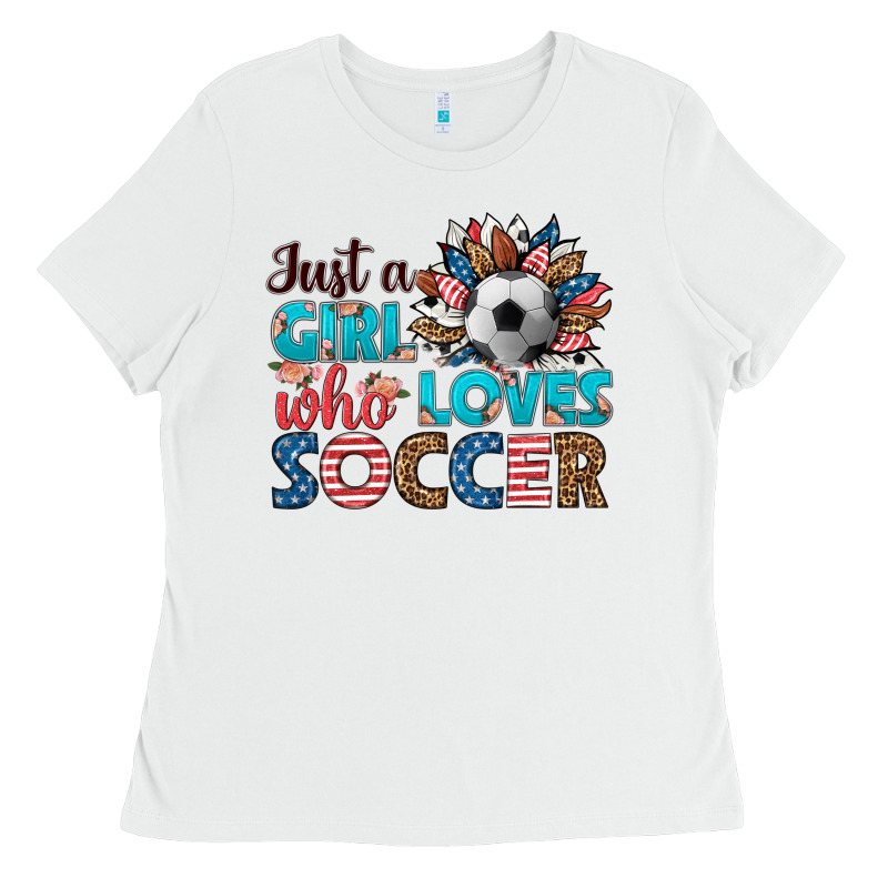 Just A Girl Who Loves Soccer Ladies Tee by HRA Design Shop | Teevron