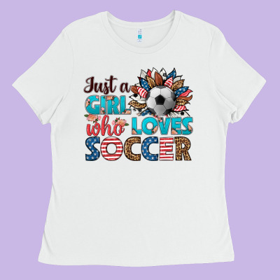Just A Girl Who Loves Soccer Ladies Tee Designed By Hra Design Shop