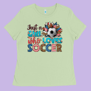 Just A Girl Who Loves Soccer Ladies Tee Designed By Hra Design Shop