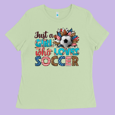 Just A Girl Who Loves Soccer Ladies Tee Designed By Hra Design Shop