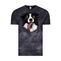 Cloud Black Border Collie Vintage Tee - Jasminsmagicworld