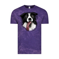 Cloud Purple Border Collie Vintage Tee - Jasminsmagicworld