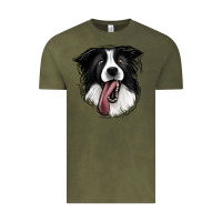 Vintage Olive Border Collie Vintage Tee - Jasminsmagicworld