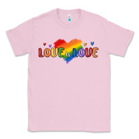 Bubblegum Pink love is love lgbtq Classic Tee - MaliasSmallBusiness