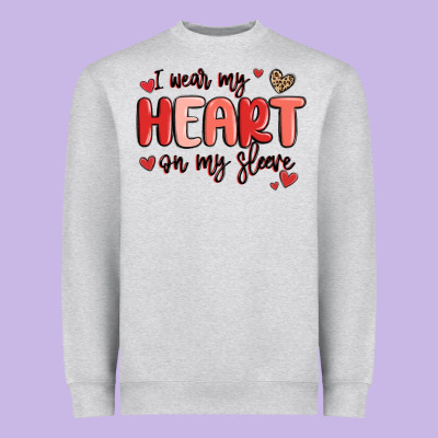 I Wear My Heart On My Sleeve Heavyweight Sweatshirt Designed By Maliassmallbusiness