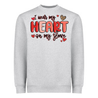 Heather Grey i wear my heart on my sleeve Heavyweight Sweatshirt - MaliasSmallBusiness