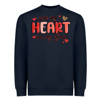 Navy i wear my heart on my sleeve Heavyweight Sweatshirt - MaliasSmallBusiness