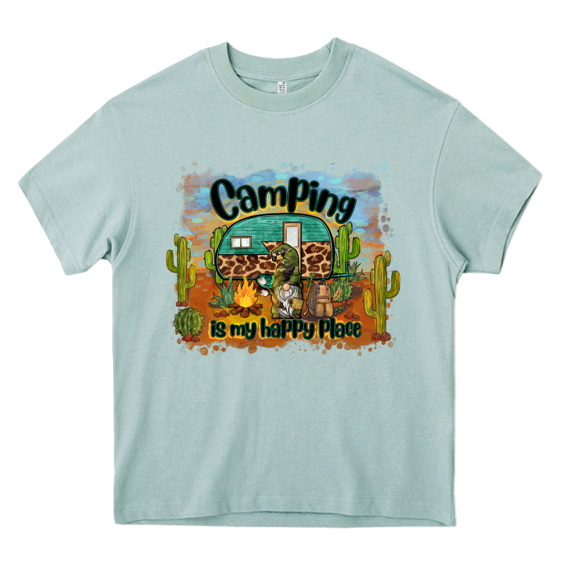 Camping Is My Happy Place Heavy Core Tee by BarkalooDesign | Teevron
