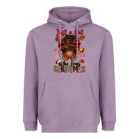Lavender just a girl who loves christmas afro messy bun Heavyweight Hoodie - texasbilliewilder