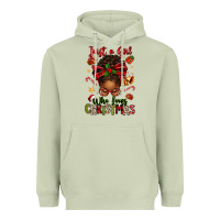 Matcha just a girl who loves christmas afro messy bun Heavyweight Hoodie - texasbilliewilder