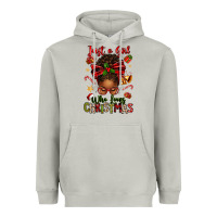 Moon Dust just a girl who loves christmas afro messy bun Heavyweight Hoodie - texasbilliewilder