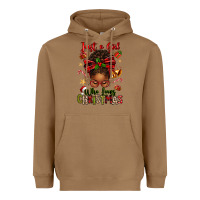 Toasted Coconut just a girl who loves christmas afro messy bun Heavyweight Hoodie - texasbilliewilder