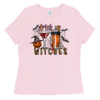 Bubblegum Pink drink up witches Ladies Tee - CowhideDigitalArt