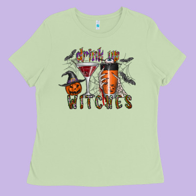 Drink Up Witches Ladies Tee Designed By Cowhidedigitalart
