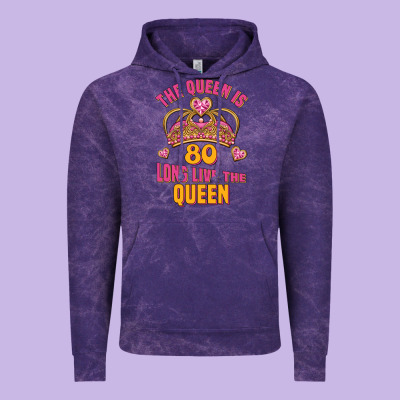 The Queen Is 80 Long Live The Queen Vintage Hoodie Designed By Jasminsmagicworld