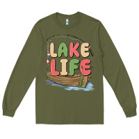 Army Green lake life Long Sleeve Tee - MaliasSmallBusiness