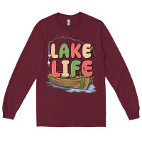 Burgundy lake life Long Sleeve Tee - MaliasSmallBusiness