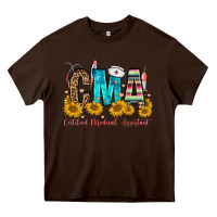 Chocolate Brown cma certified medical assistant Heavy Core Tee - FaDigitalArtStudio