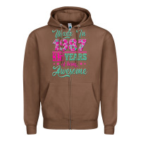 Chestnut made in 1987, 35 years of being awesome Zipper Hoodie - Jasminsmagicworld