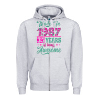 Made In 1987, 35 Years Of Being Awesome Zipper Hoodie | Teevron